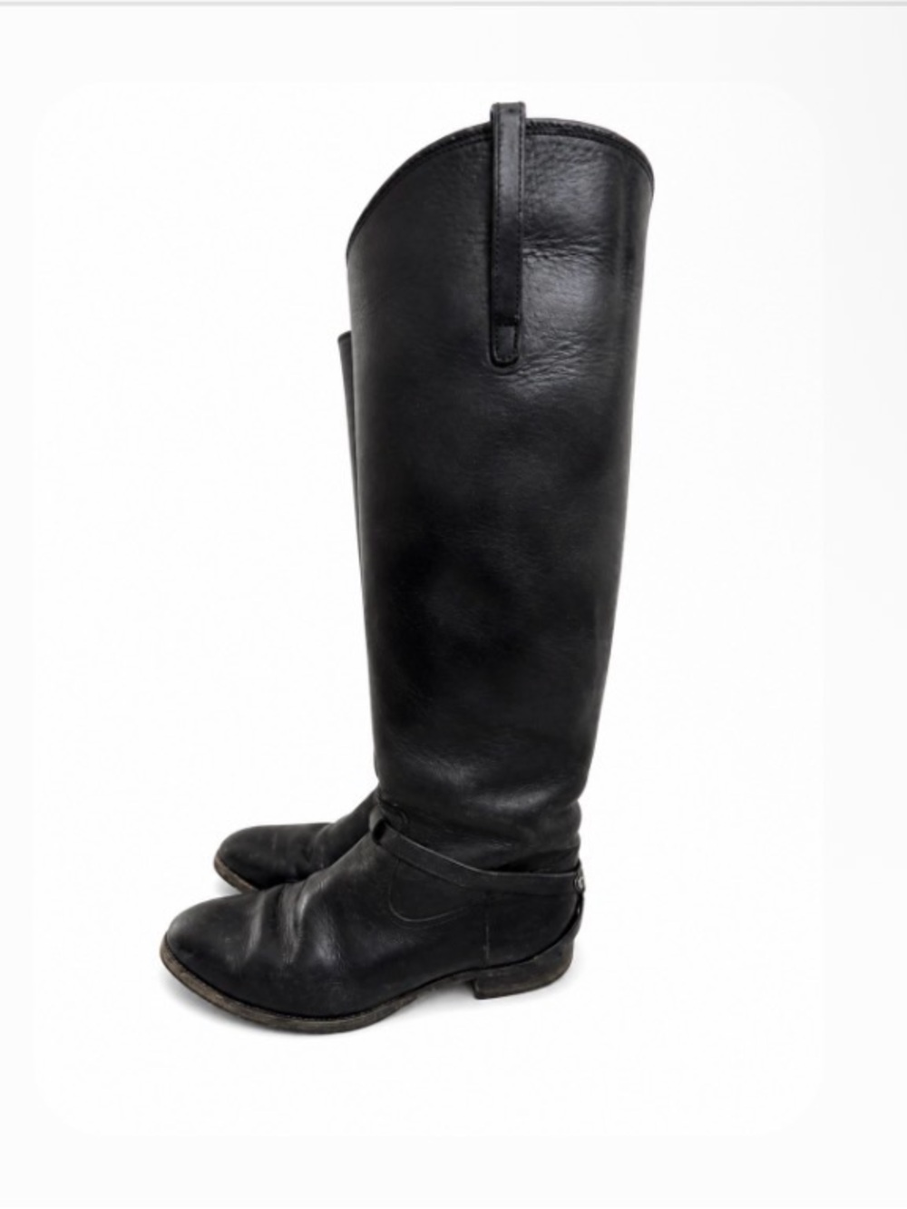 Frye Black Over-The-Knee Leather Riding Boots - Size 8.5